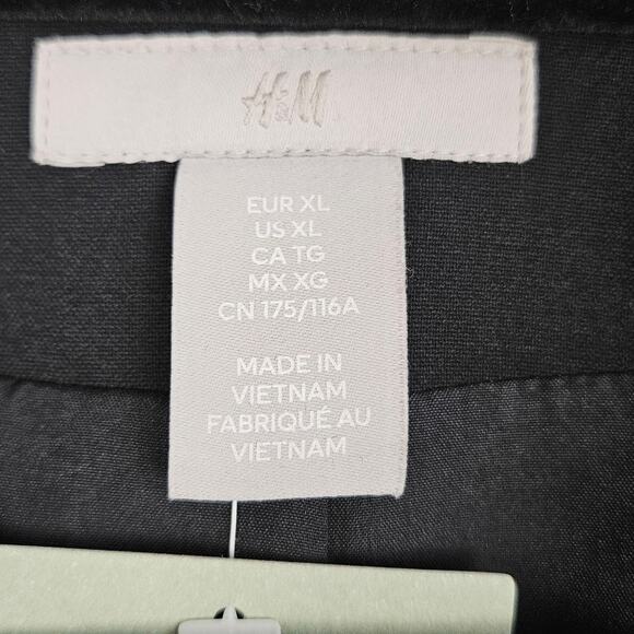 New H&M Black Blazer Womens Size XL One Button Office Chic Career Jacket Capsule - Picture 6 of 11